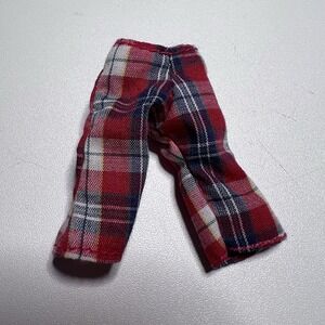 Vtg Blue Red Plaid Capri Pants Fashion Doll 11"